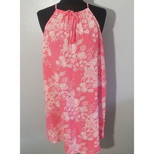 Gilligan & Omalley Pink and White Sleeveless Floral Blouse Size S